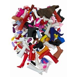 90 PAIRS Vintage Doll Shoes LOT High Heel Boots Sandals Most Barbie 1970s-1990s